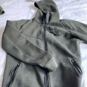 Dark green nice running fleece hoodie